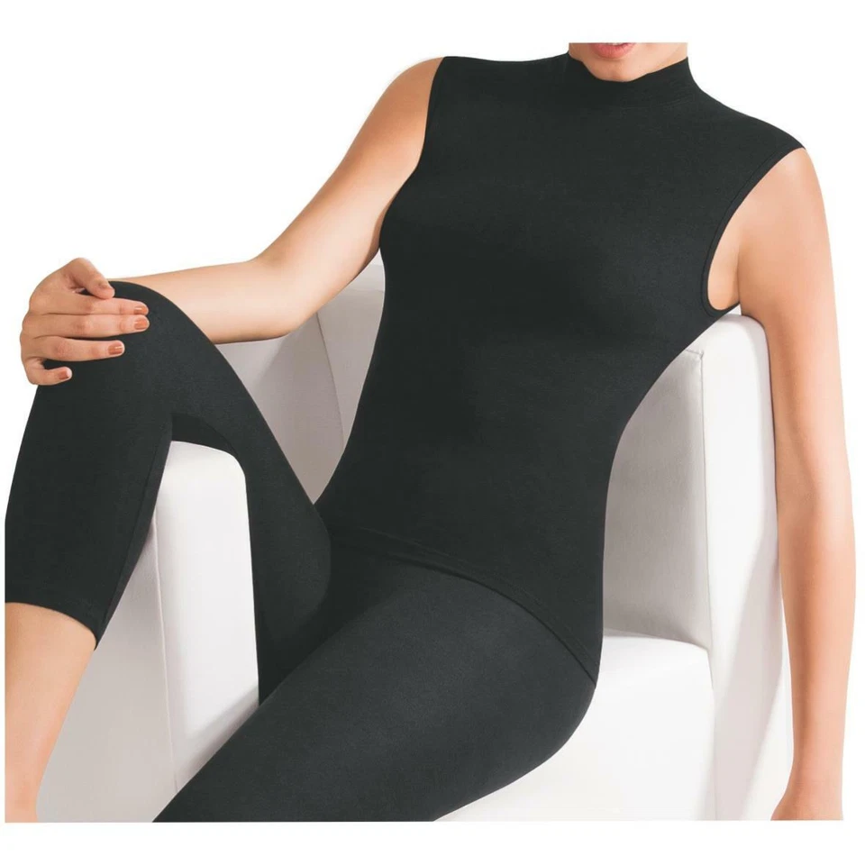 Pompadour Damen Unterhemd Stehkragen Intime Shirt Micro-Modal ohne Seitennaht