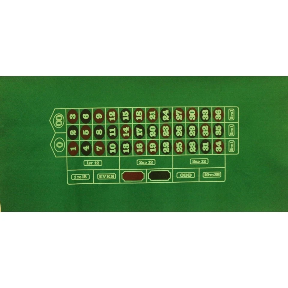 Diseño de fieltro de ruleta - 36" x 72" - Cubierta de alfombrilla de juego de casino de mesa Foto 1 de 1