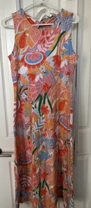 Talbots Women Dress L Petite Sleeveless Floral Maxi Dress Super Soft - Picture 1 of 7