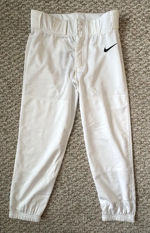 Nike Youth w/Tags CD0104-100 Full Length White Baseball Pants Size M
