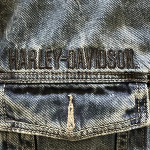 Harley Davidson Embroidered Denim Jacket Size XL - Picture 1 of 4