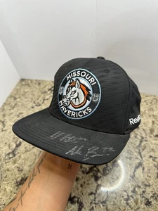 Reebok CHL MISSOURI MAVERICKS LOGOTIPOS COSIDOS Gorra Gorra Hockey FIRMADA - Imagen 1 de 8