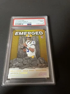 Jayden Daniels 2024 Panini Score Emerged Gold Zone /50 RC Commanders PSA 9 - Bild 1 von 4