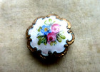Antique/ Vintage French Enamel Button roses forget me nots