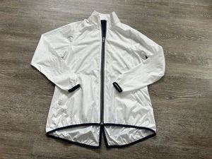 Peter Millar Fishtail Full Zip Windbreaker Jacket Womens Small White Golf Logo - Picture 1 of 7