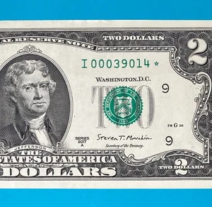 I 00039014 * : 160K Star Note 2017A (Minnesota / I / 9) $2 Two Dollar Bill - Picture 1 of 3