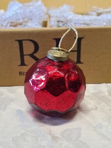 Restoration Hardware 2.5in. Ball Set Of 8 Red Christmas - Picture 1 of 8