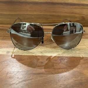 LARGE AVIATOR SUNGLASSES WITH GREY Mirror COLOR LENS SILVER FRAME - Picture 1 of 11