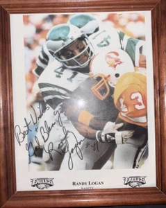 Signed Autographed 8x10 RANDY LOGAN Philadelphia Eagles Photo Framed - Picture 1 of 1