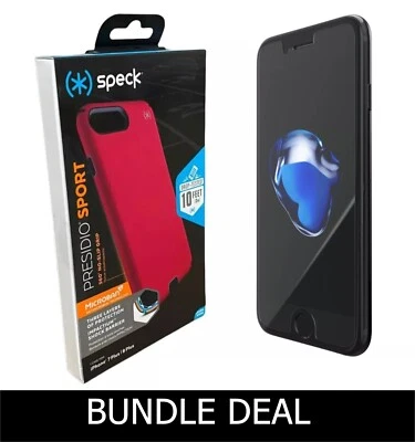 Speck Presidio Case + Tech21 Glass Screen Protector Cover For iPhone 8 7 6 Plus - Image 1 of 4