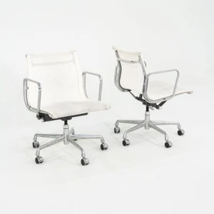 2009 Herman Miller Aluminum Group Management Mesh Desk Chairs in White 12+ Avail - Picture 1 of 12