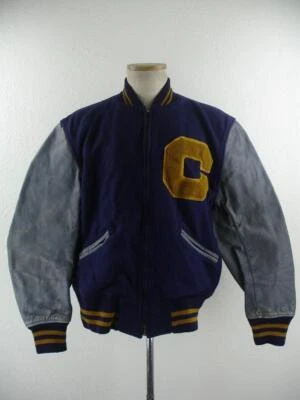 Masculino 46 década de 1940 década de 1950 H.L. Jaqueta de couro Whiting Co Los Angeles Lettermen Varsity - Imagem 1 de 4