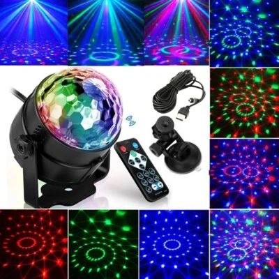 Rotating Laser Projector Stage Light LED RGB DJ Disco KTV Show Party USB Light - Image 1 of 4