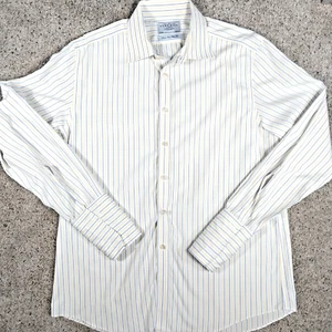 Charles Tyrwhitt French Cuff Shirt 17/43 Yellow & Blue Stripe  - Picture 1 of 5