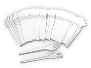 (5,69€/100Stk.) 200x Gabel - Picknick Besteck - Einweg Tischbesteck Weiß - Neu - Bild 1 von 1