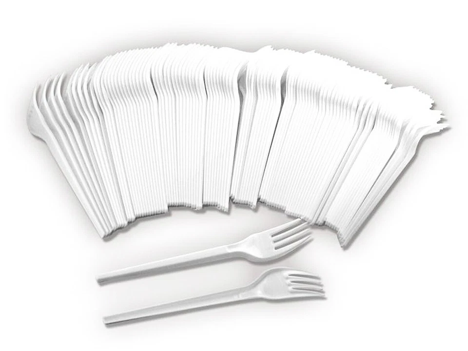 (5,69€/100Stk.) 200x Gabel - Picknick Besteck - Einweg Tischbesteck Weiß - Neu - Bild 1 von 1