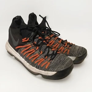 KD 9 Elite Dark Grey Hyper Orange Men’s Size 8.5 Basketball Some Wear On Cuff - Picture 1 of 8