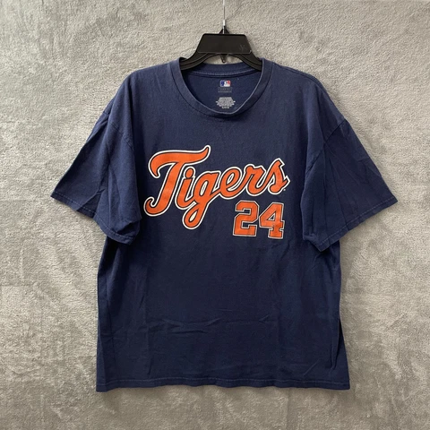 Detroit Tigers Shirt Miguel Cabrera #24 Adult XL Blue Crew Neck Short Sleeve MLB Cover