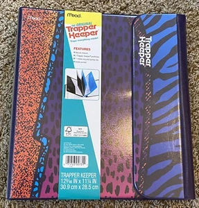Trapper Keeper - Carpeta de portafolio estilo retro - Estampado de leopardo - NUEVO - hidromiel - Nuevo con etiquetas - Imagen 1 de 8