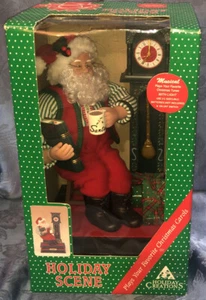 Holiday Creations Musical Holiday Scene - Santa at Grandfather Clock New In Box - Picture 1 of 6