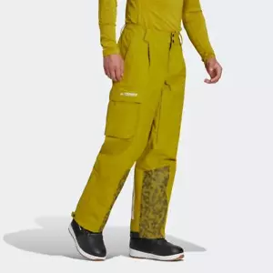 adidas TERREX 3-Layer Post-Consumer Nylon Snow Pants Size M Green NWT HC7717 - Picture 1 of 11