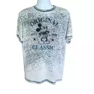 Disney Mickey Mouse Ringer T-Shirt Distressed Meliert Herren Medium Retro 1928 - Bild 1 von 1