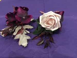 Artificial silk wedding corsage button hole - set of two - Picture 1 of 10
