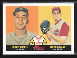 2007 Topps Heritage damals und heute #TN6 Johnny Podres/Aaron Harang! *PWE* - Bild 1 von 2