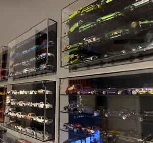 Car Display Case 64 Pcs Acrylic 4 in 1 Wheels Matchbox Model 1/64 Diecast Rack - Picture 1 of 20