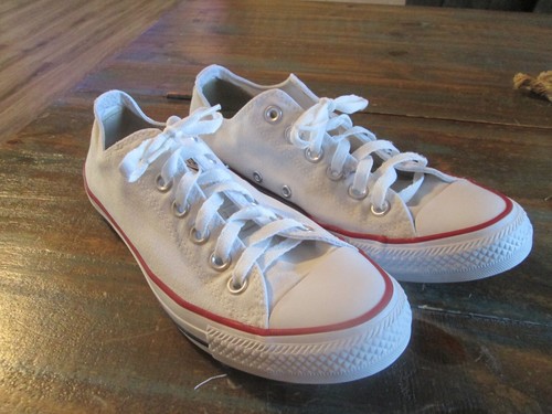 Sneaker Converse All Star unisex M6.5 W8.5 bianca tela bassa stringata M7652