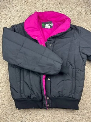 Chaqueta Abrigo de Invierno Aspen Rosa Negra Cremallera Completa Talla Grande Nylon Forrado, Bolsillos Foto 1 de 4