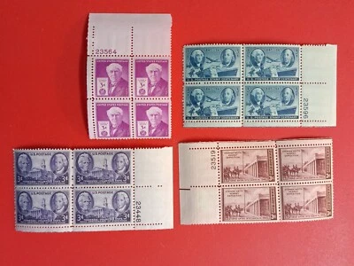 U. S. STAMPS SCOTT #941/944/945/947 PLATE BLOCKS MNHOG - Image 1 of 4