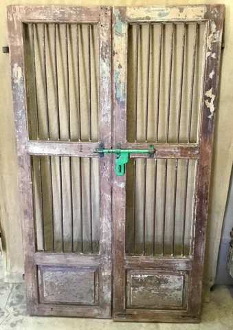 Antique Architectural Salvaged Wood & Iron Doors. Wine Cellar Doors Cover
