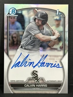 2023 Topps Chrome Bowman Draft 1st Bowman Calvin Harris Auto Refractor /499 - Image 1 of 4