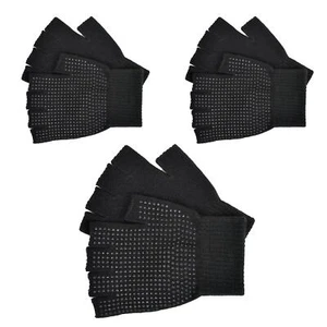 Mens Women Gloves Fingerless Gripper Half Finger Mittens Outdoor Non-Slip Gloves - Picture 1 of 7