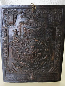 Thangka Lebensrad Thanka vintage tibetan copper repousse wheel of life buddha - Picture 1 of 12