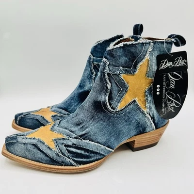 Botas Dan Post Denim Azul Polvo de Estrellas Para Mujer Talla 8 Azul Cuero Natural Foto 1 de 4