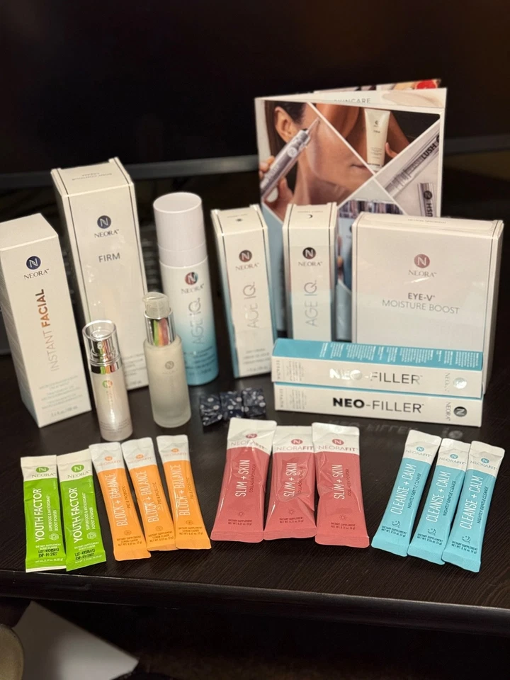 $1125 NEORA SKIN COMPLETE ADVANCED ANTI AGING LOT OF 22 AGE-IQ NEO FILLER & MORE - Image 1 of 4