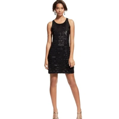 Calypso St. Barth Dress Raven Sequin Wool Knit Sleeveless Mini Party Black XS - Image 1 of 4