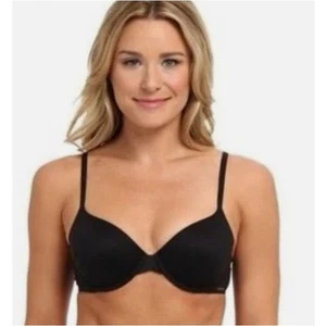 Reggiseno T-Shirt Calvin Klein Nuovo Senza Etichetta Taglia 32B Nero Perfettamente Vestibilità Leggermente Foderato F3837 - Foto 1 di 6