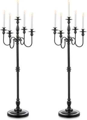 Floor Candelabra Candle Holder: 48 Inches Black Candelabras Set of 2 Hallowee... - Image 1 of 4