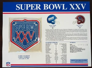 Willabee & Ward Super Bowl 25 New York Giants vs Buffalo Bills Patch Card - Bild 1 von 5