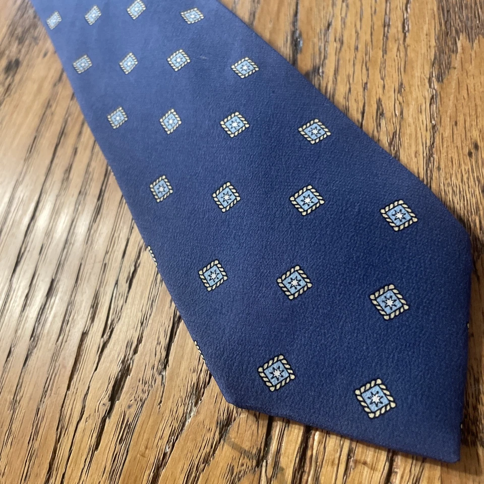 复古 EUC Emilio Pucci Geometric Foulard 真丝领带男式意大利制造 — 第 1/4 张图片