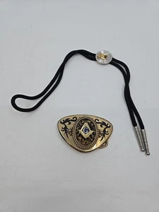 Masons Gold Flake Brass Belt Buckle. Flecks. Masonic Temple. Shriners - Picture 1 of 7