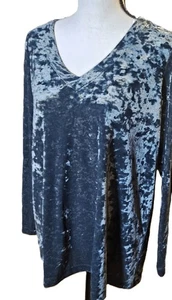 J.Jill Crushed Velvet-Strick gerafft-Rücken perfekt entspannt Bauern Hippie Damen Gr. S - Bild 1 von 17