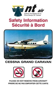 Safety Card - NT Air Northern Thunderbird - Cessna Grand Caravan (Canada)(S4830) - Picture 1 of 1