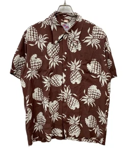 Duke Kahanamoku Aloha shirt Size: L Brown DK36201 Men - Picture 1 of 5