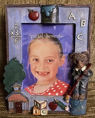 Kids vintage picture frame school photo holder 5x7 childrens primary grades cute - Image 1 of 4