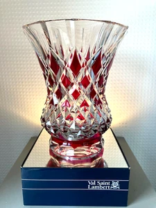 VAL ST-LAMBERT - Vase style art déco-modèle "Banco - C. Graffart 1956 - rouge - Picture 1 of 13