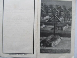 RARE WWII German Death Card, KIA IN MINE EXPLOSION, GRAVE PHOTO ON REVERSE - Picture 1 of 2